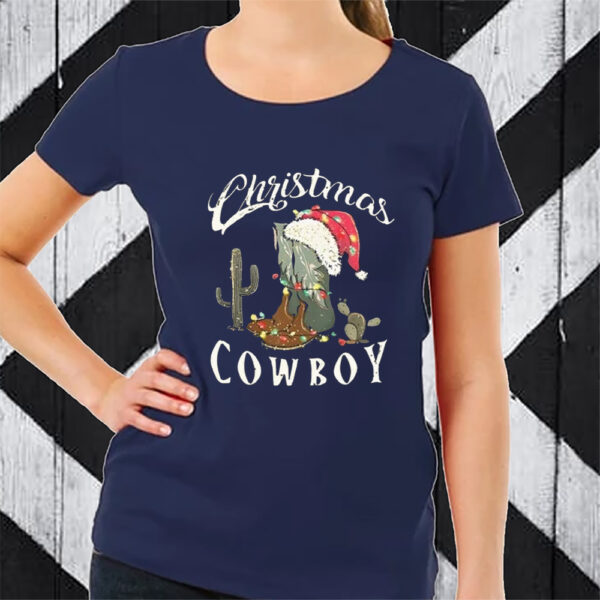 Christmas Cowboy Boot Sweat Tshirt