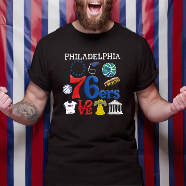 Philadelphia 76Ers Nba X Market Claymation Tshirt