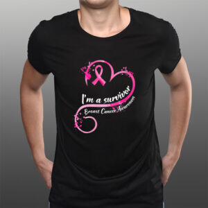 Pink Heart I’m A Survivor Breast Cancer Awareness Ribbon T-Shirts