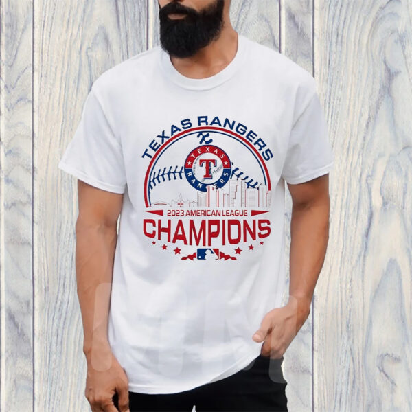 Texas Rangers 2023 American League Champions Skyline Tshirt