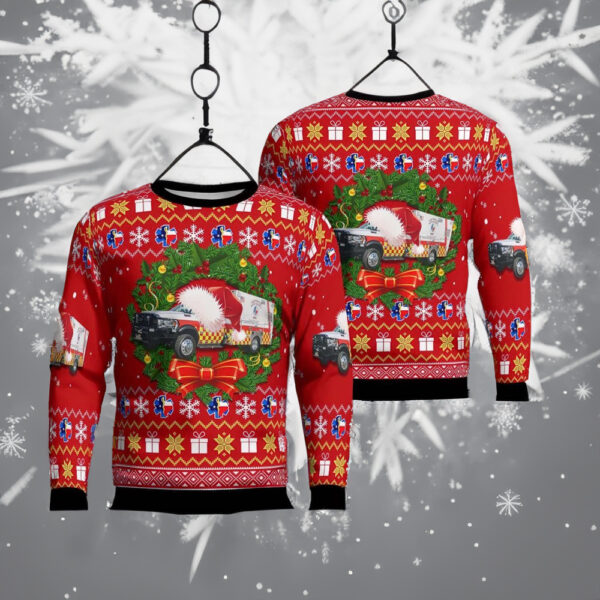 Texas San Marcos Hays County Ems Christmas Ugly Sweaters