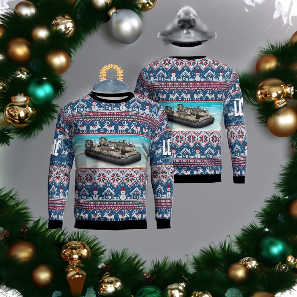 US Navy Landing Craft Air Cushion Ugly Sweater