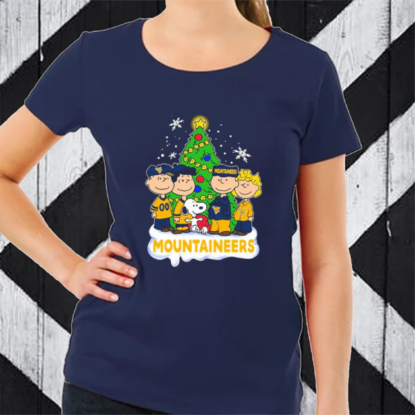 West Virginia Football X Peanuts Characters Happy Christmas Tshirt