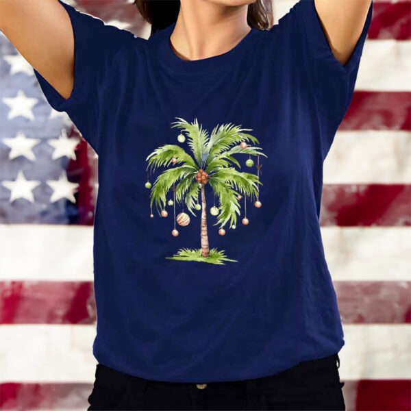 Women’s Casual Christmas Palm Tree Sweat T-Shirts