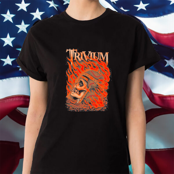 Trivium Heavy Metal Holiday Flaming Skull Shirt