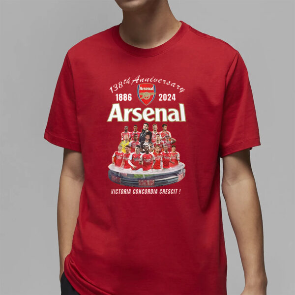 138Th Anniversary 1886 – 2024 Arsenal Victoria Concordia Crescit T-Shirt4