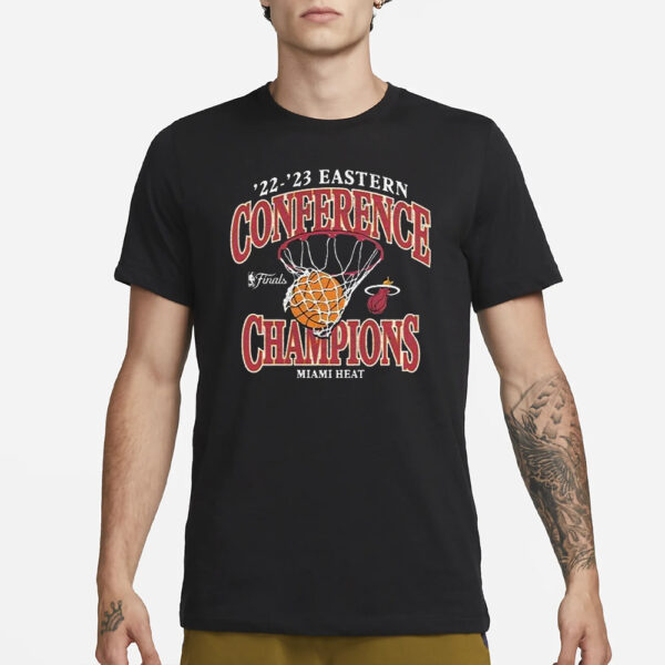 2022 2023 Eastern Conference Champions Miami Heat Nba Retro T-Shirt1