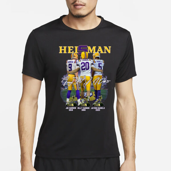 Heisman Lsu Tigers Joe Burrow 2019, Billy Cannon 1969, Jayden Daniels 2023 T-Shirt4