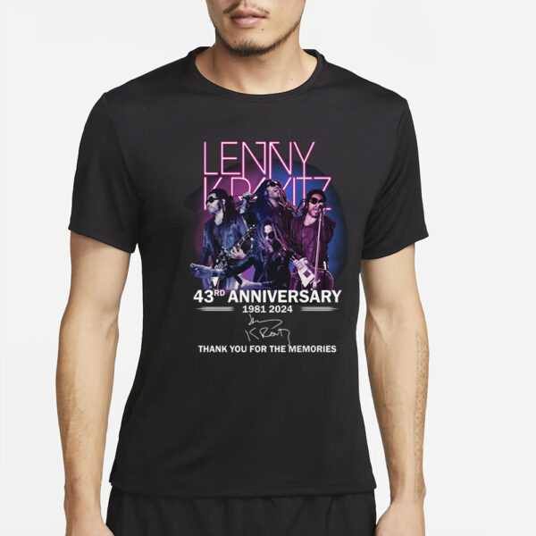 Lenny Kravitz 43Rd Anniverasry 1981 – 2024 Thank You For The Memories T-Shirt4