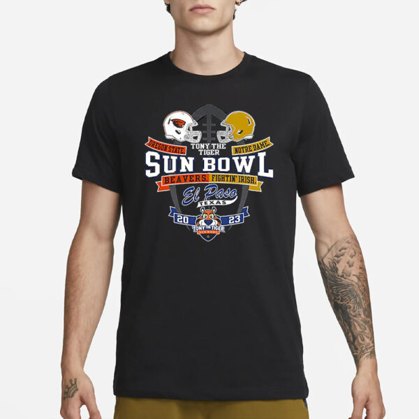 Oregon State Beavers Vs Notre Dame Fighting Irish 2023 Sun Bowl T-Shirt3