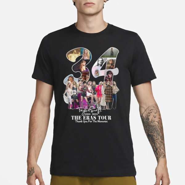 Taylor Swift 34 Years 1989 – 2023 The Eras Tour Thank You For The Memories T-Shirt3