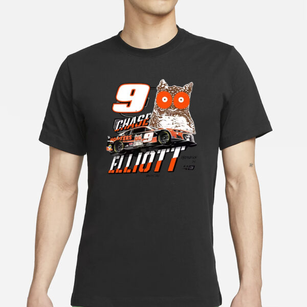 Chase Elliott #9 Hooters Youth Gray T-Shirt