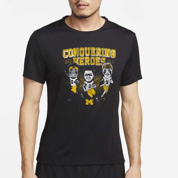 Michigan Football 2023 Caricatures Conquering Heroes T-Shirt2