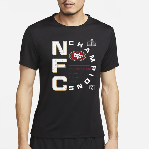 San Francisco 49Ers 2023 Nfc Champions Right Side Draw T Shirt4