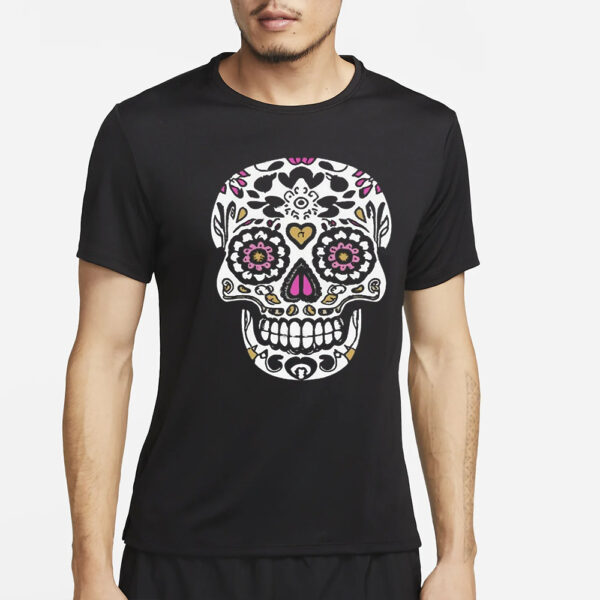 Skull Skeleton Flower Funny T-Shirt2