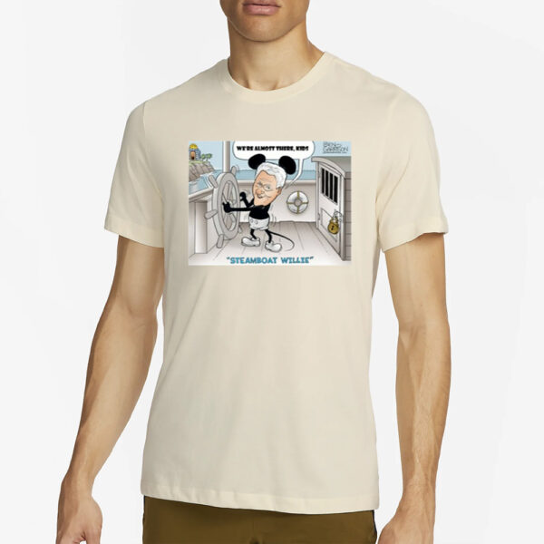 We'Re Almost There Kids Steamboat Willie T-Shirt2