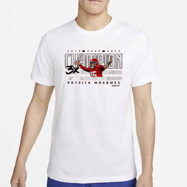 Patrick Mahomes 3X World Champ T-Shirt2