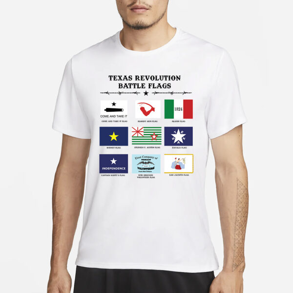 Texas Revolution Flags T-Shirt3