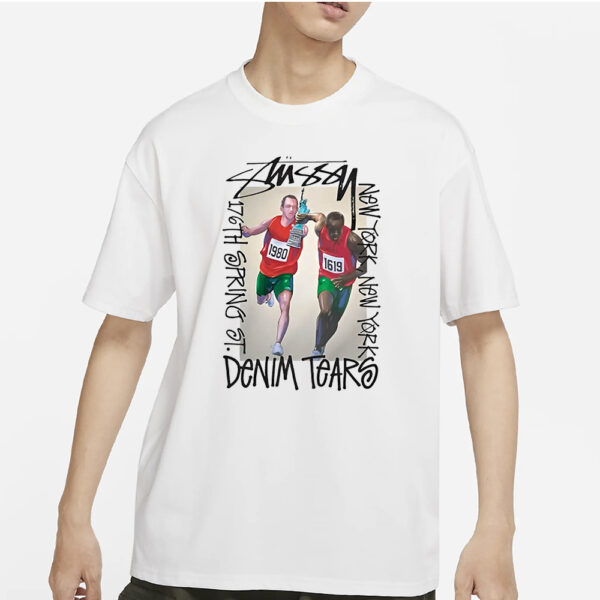 Denim Tears X Stüssy Pass The Baton T-Shirts