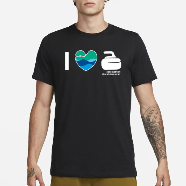Devin Heroux I Love Curling Cape Breton Island-Unama'Ki T-Shirt1