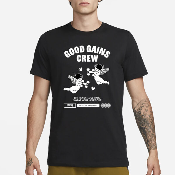 Good Gains Crew In Black T-Shirt1