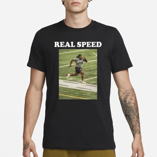 Michael Huff Wearing T'Vondre Sweat Real Speed T-Shirt3