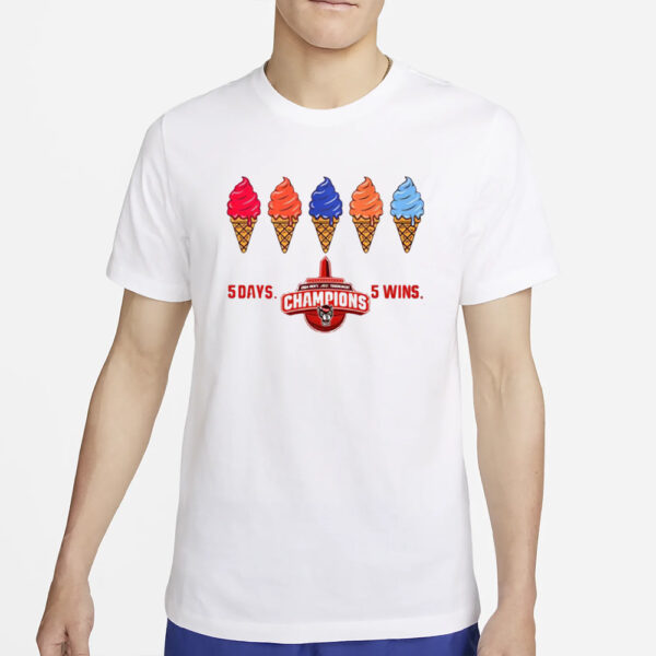 Nc State Wolfpack 5 Days 5 Wins T-Shirt4
