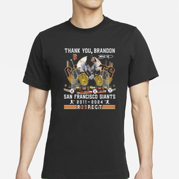 Thank You Brandon San Francisco Giants 2011-2024 R35Pect T-Shirts
