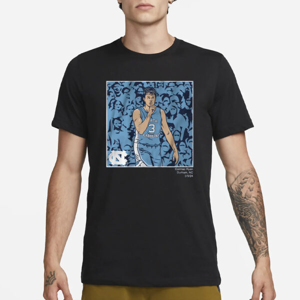 Unc Basketball Cormac Ryan Shhh T-Shirt3