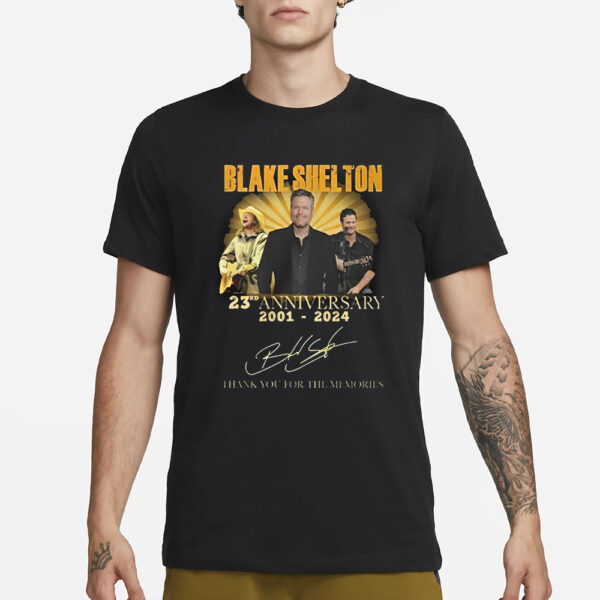 Blake Shelton 23Rd Anniversary 2001-2024 Thank You For The Memories T-Shirt3