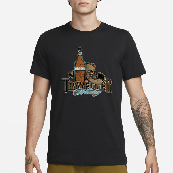 Chris Stapleton Traveller Whiskey Hat &Amp; Bottle T-Shirt3
