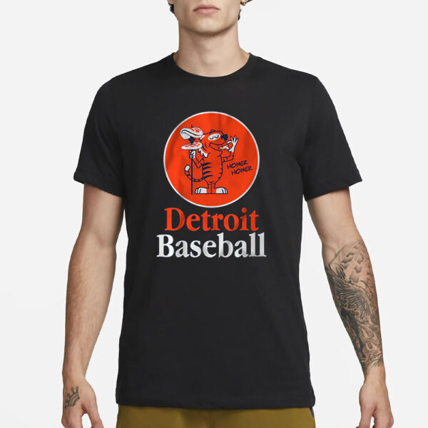 Detroit Baseball Pizza Spear T-Shirt1