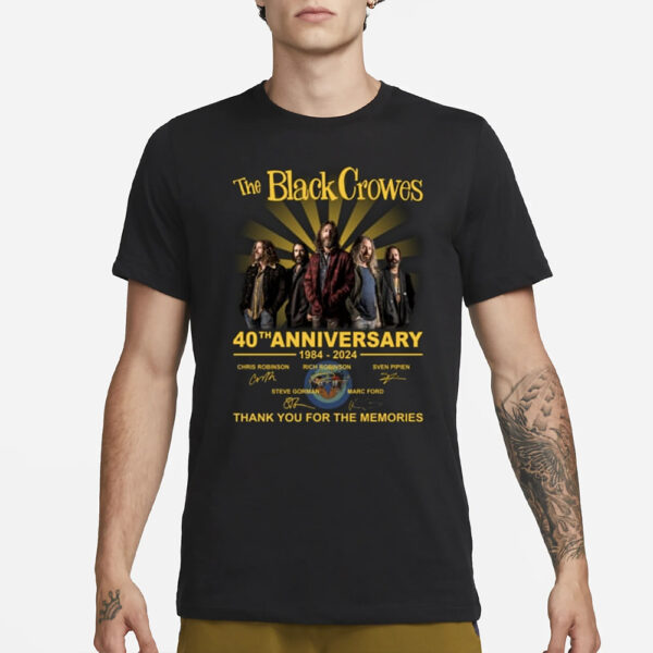 The Black Crowes 40Th Anniversary 1984-2024 Thank You For The Memories T-Shirt1