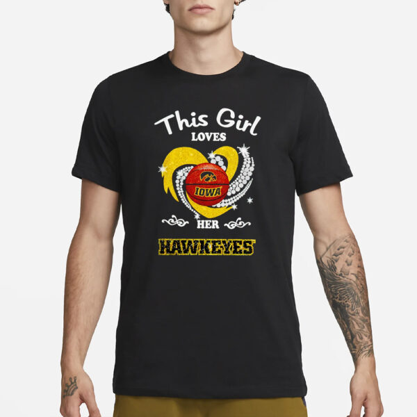 This Girl Loves Her Iowa Hawkeyes Logo Diamond Heart 2024 T-Shirt1