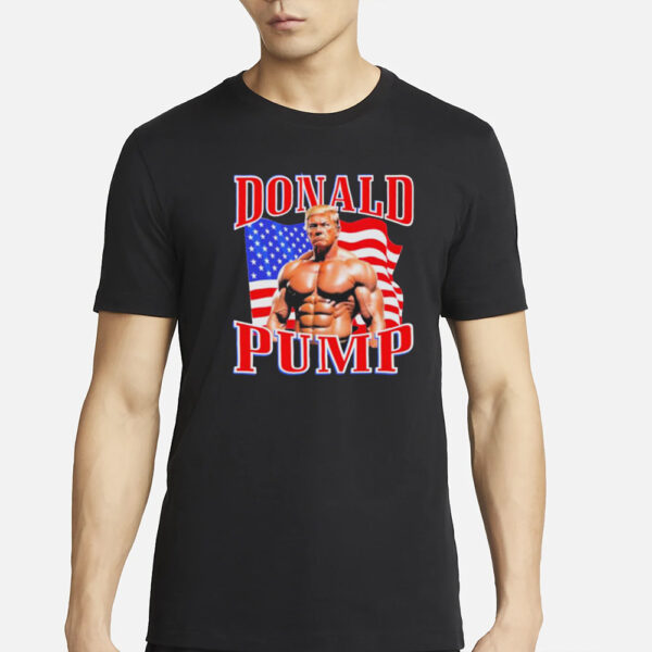 Trump2024Nowmorethanever Donald Pump Muscle Flag American T-Shirt6