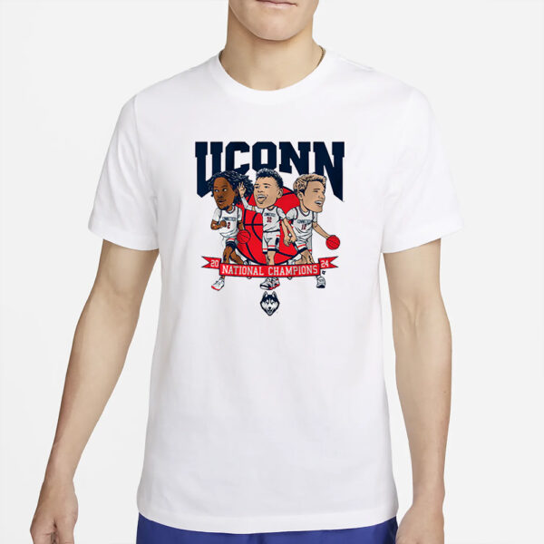 Uconn Men'S Basketball 2024 National Champions Caricatures T-Shirt4