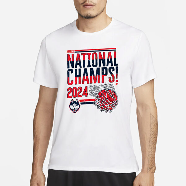Uconn Men'S Basketball 2024 National Champions Swish T-Shirt1