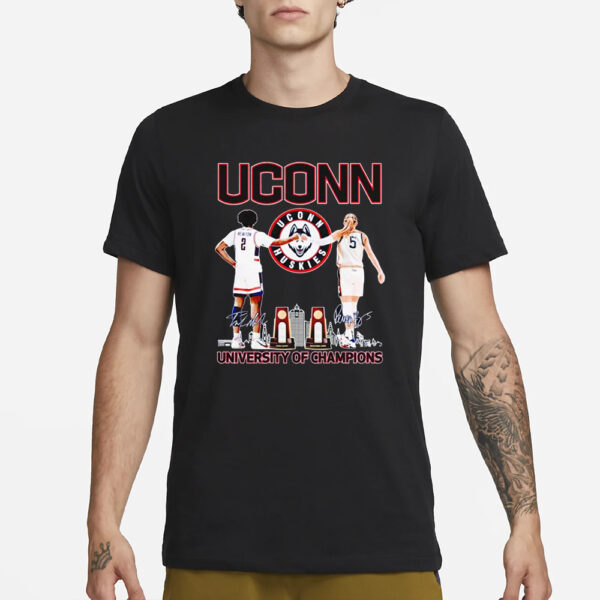 Uconn Newton And Paige Bueckers University Of Champions T-Shirt1
