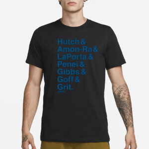 DETROIT AMPERSAND STARS HUTCH & AMON-RA & LAPORTA & PENEI & GIBBS & GOFF & GRIT T-SHIRT1