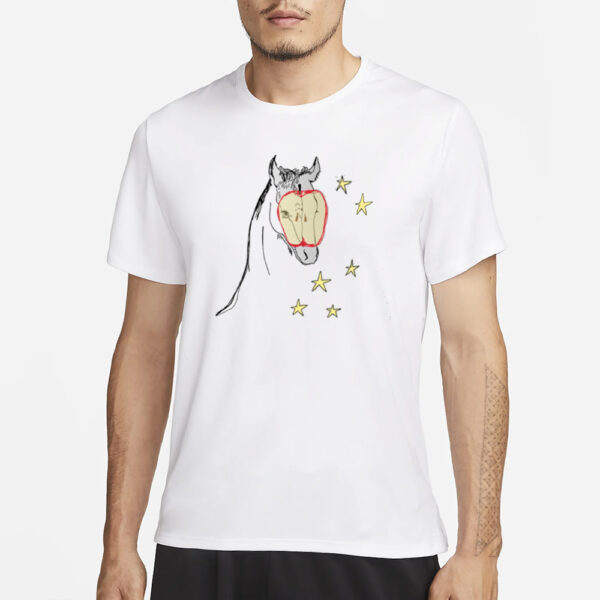 Elena Fiorenza Gatti Horse Girl Apple T-Shirt3