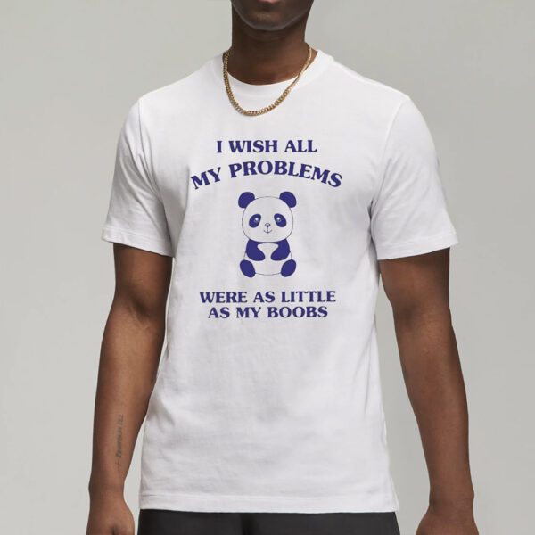 I Wish All My Problems Were As Little As My Boobs Panda T-Shirt3