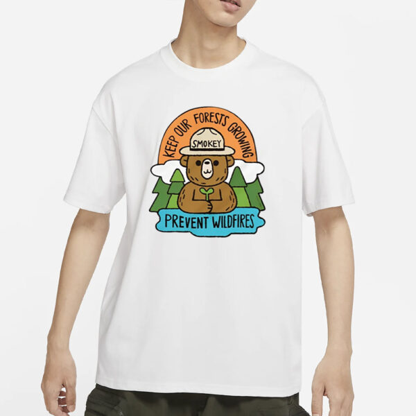 Littleofpins Smokey Bear Keep Our Forests Growing Prevent Wildfires T-Shirts