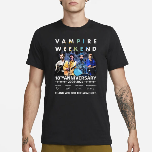 Vampire Weekend 18Th Anniversary 2006-2024 Thank You For The Memories T-Shirt3