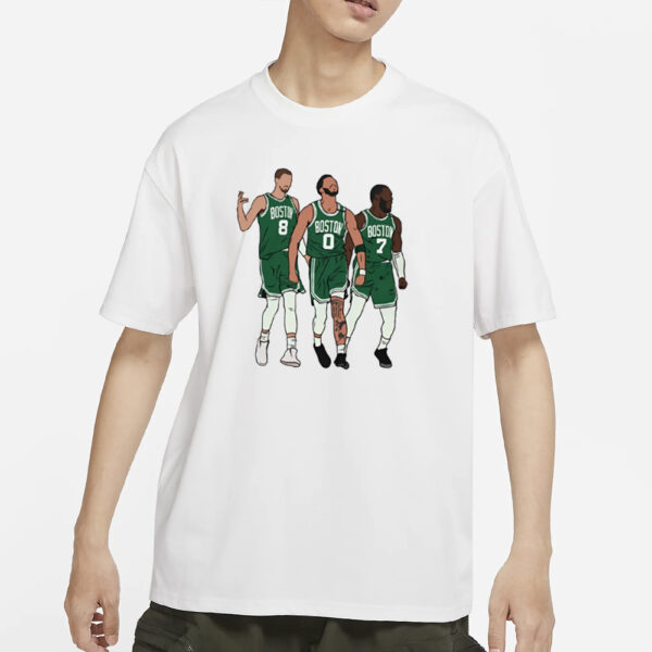 Kristaps Porzingis, Jayson Tatum And Jaylen Brown Big 3 Boston T-Shirts