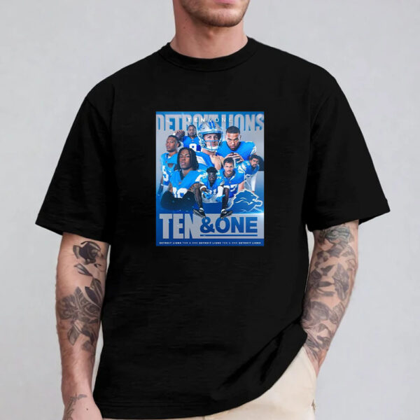 Nfl Detroit Lions Ten And One Players Win It All This Year Poster T-Shirt 2024