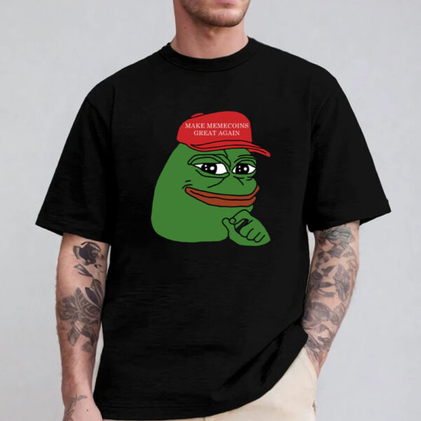 Pepe Make Memecoins Great Again Sweatshirt , Hoodie , T-Shirt , Long Sleeve T-Shirt