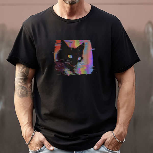 Psychedelic Weirdcore Cat Sweatshirt , T-Shirt , Hoodie , Long Sleeve T-Shirt1