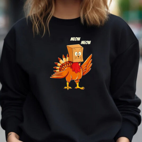 Turkey Cat Meow Thanksgiving T-Shirt 20241